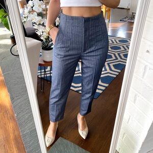 ZARA Blue Herringbone High Rise Trouser! 💙